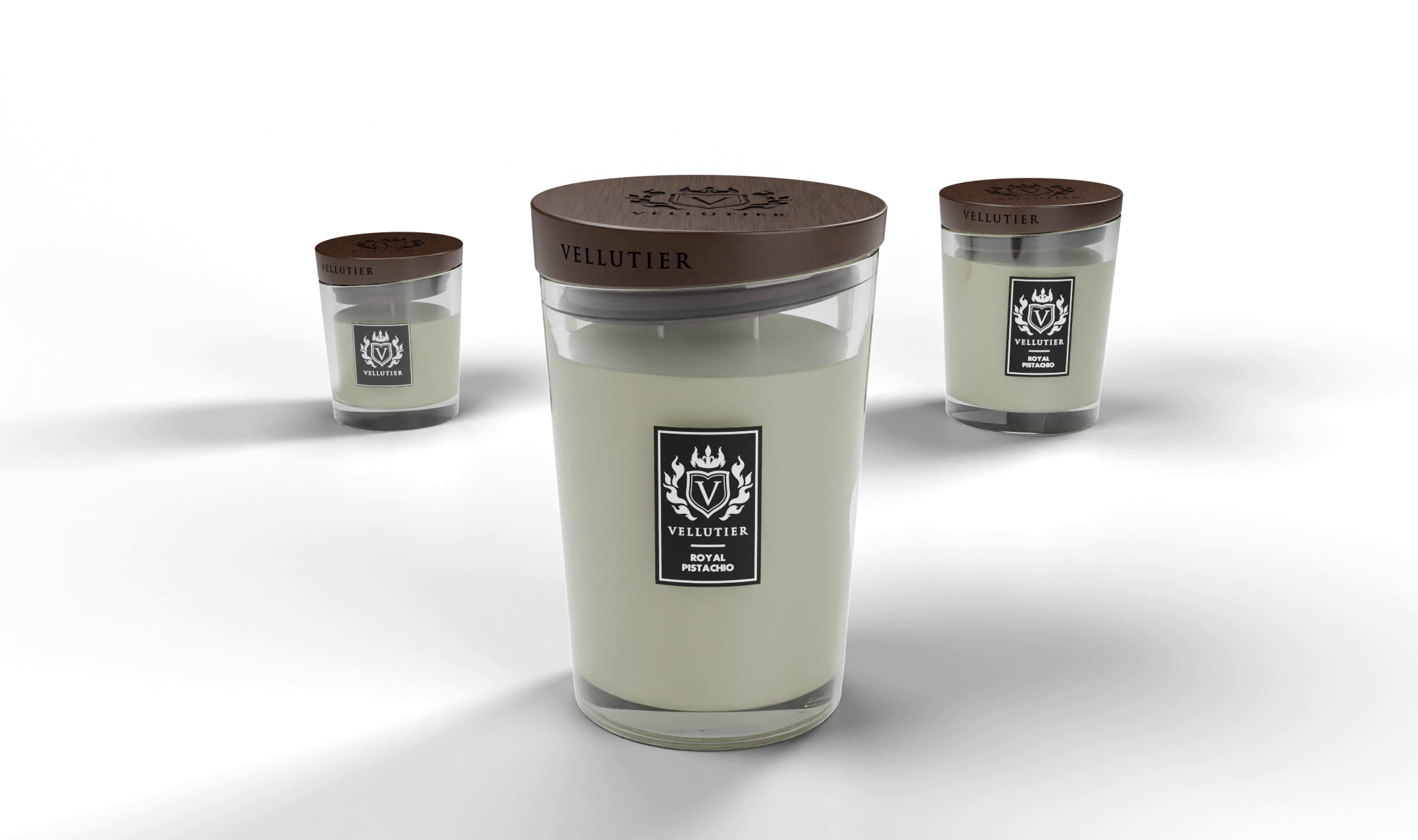 Inszenierung von VELLUTIER Kerzen Royal Pistachio