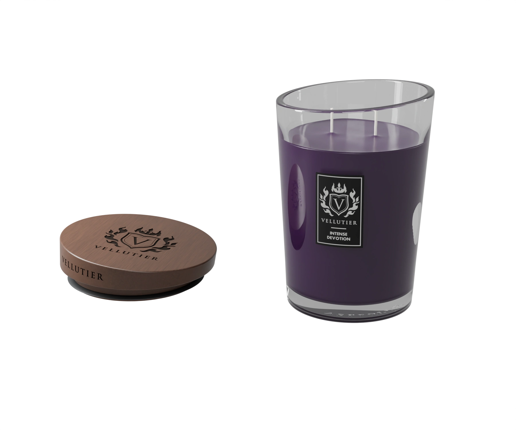 Intense Devotion candle with slanted glass rim